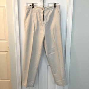 Christopher & Banks wrinkle-free, straight leg pants 10P stone cream color